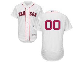 Men's Boston Red Sox Majestic Home White Flex Base Authentic Collection Custom Jersey Stitched Name Number
