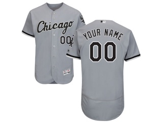 Men's Chicago White Sox Majestic Road Gray Flex Base Authentic Collection Custom Jersey Stitched Name Number