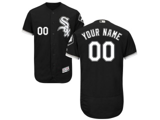 Men's Chicago White Sox Majestic Alternate Black Flex Base Authentic Collection Custom Jersey Stitched Name Number