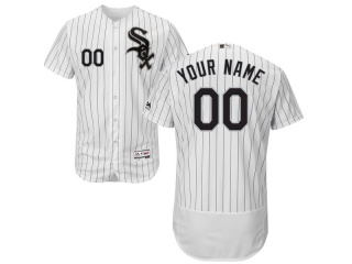 Men's Chicago White Sox Majestic Home White/Black Flex Base Authentic Collection Custom Jersey