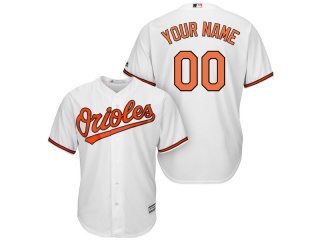 Men's Baltimore Orioles Majestic White Home Cool Base Custom Jersey