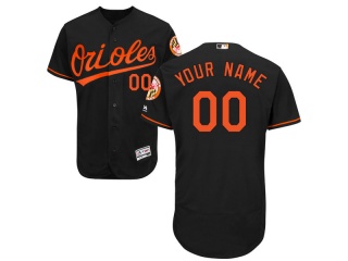 Men's Baltimore Orioles Majestic Alternate Black Flex Base Authentic Collection Custom Jersey