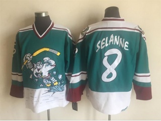 Anaheim Mighty Ducks #8 Teemu Selanne Throwback Jersey Green