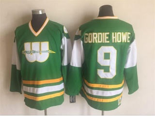 Hartford Whalers #9 Gordie Howe Throwback Hockey Jersey Green