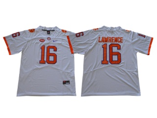Clemson Tigers 16 Trevor Lawrence College Football Jersey 2018 White Limited