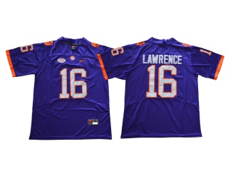 Clemson Tigers 16 Trevor Lawrence College Football Jersey 2018 Purple Limited