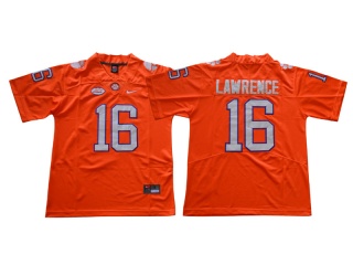 Clemson Tigers 16 Trevor Lawrence College Football Jersey 2018 Orange Limited