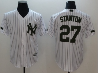 New York Yankees #27 Giancarlo Stanton Memorial Day Cool Base Jersey White