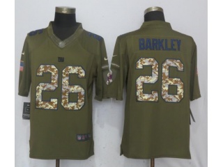 New York Giants 26 Saquon Barkley Football Jersey Green Salute To Service Limited