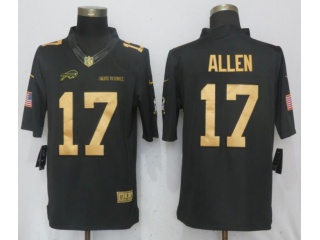 Buffalo Bills 17 Josh Allen Men's Vapor Untouchable Limited Jersey Gold Anthracite Salute To Service