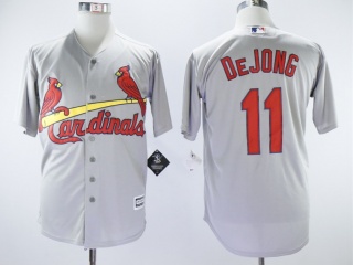 St. Louis Cardinals #11 Paul Dejong Cool Base Jerseys Grey