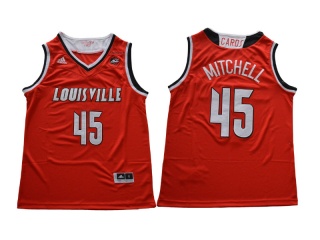 NCAA Louisville Cardinals 45 Donovan Mitchell Basketball Jersey Red