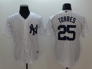 New York Yankees #25 Gleyber Torres Cool Base Jersey White