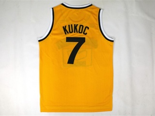 Jugoplastika Split Moive 7 Toni Kukoc Basketball Jersey Yellow