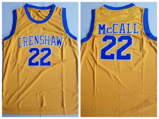 Quincy McCall 22 Crenshaw High School Movie Basketball Jersey Gold