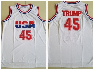 Donald Trump President 45 USA Tank Top Jersey White