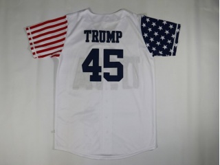 Donald Trump President 45 USA Baseball Jersey White