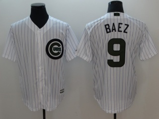 Chicago Cubs #9 Javier Baez Memorial Day Cool Base Jersey White