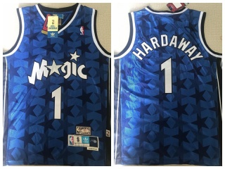 Orlando Magic 1 Penny Hardaway Basketball Jersey Blue Stars