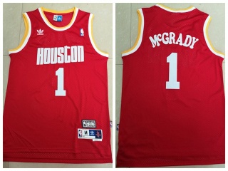 Houston Rockets 1 Tracy McGrady Basketball Jersey Red Throwback