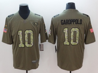 San Francisco 49ers #10 Jimmy Garoppolo Salute to Service Limited Jerseys Green