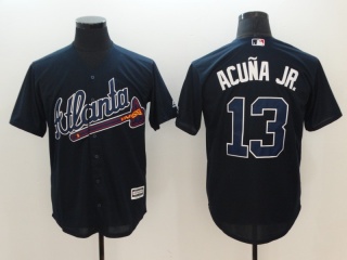 Atlanta Braves #13 Ronald Acuna Jr. Cool Base Jersey Blue