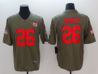 New York Giants #26 Saquon Barkley Salute To Service Limited Jersey Olive