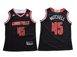 NCAA Louisville Cardinals 45 Donovan Mitchell Basketball Jersey Black
