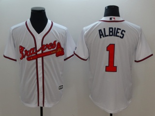 Atlanta Braves #1 Ozzie Albies Cool Base Jersey White