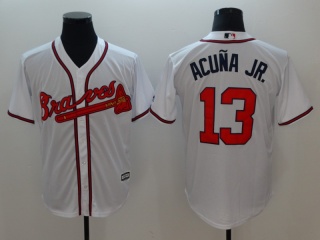 Atlanta Braves #13 Ronald Acuna Jr. Cool Base Jersey White