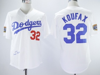 Los Angeles Dodgers #32 Sandy Koufax 1958 Throwback Jersey White