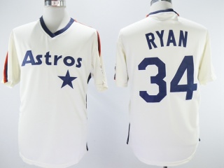 Houston Astros #34 Nolan Ryan Throwback Jersey Cream