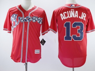 Atlanta Braves #13 Ronald Acuna Jr. Cool Base Jersey Red