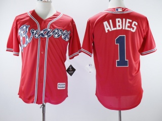 Atlanta Braves #1 Ozzie Albies Cool Base Jersey Red