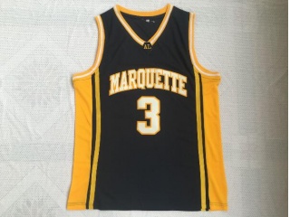 Dwyane Wade 3 Marquette Basketball Jersey Navy Blue