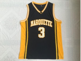 Dwyane Wade 3 Marquette Basketball Jersey Navy Blue