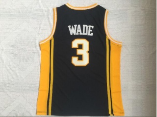 Dwyane Wade 3 Marquette Basketball Jersey Navy Blue