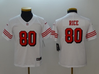 Youth San Francisco 49ers #80 Jerry Rice Color Rush Limited Football Jersey White
