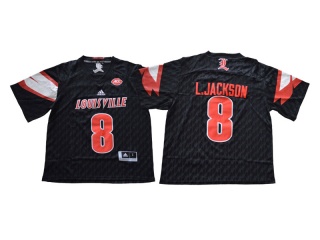 Louisville Cardinals 8 Lamar Jackson L.Jackson College Football Jersey Black