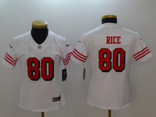Woman San Francisco 49ers #80 Jerry Rice Color Rush Limited Football Jersey White