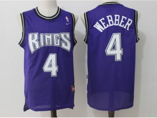 Sacramento Kings 4 Chris Webber Basketball Jersey Purple