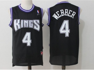 Sacramento Kings 4 Chris Webber Basketball Jersey Black