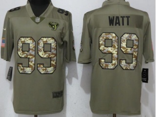 Houston Texans #99 J.J. Watt Salute To Service Limited Jersey Olive Camo