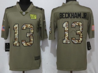 New York Giants #13 Odell Beckham Jr. Salute To Service Limited Jersey Olive Camo