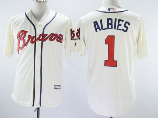 Atlanta Braves #1 Ozzie Albies Cool Base Jersey Cream