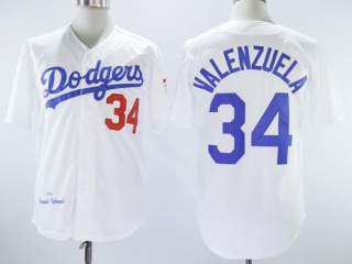 Los Angeles Dodgers #34 Fernando Valenzuela 1981 Throwback Jersey White