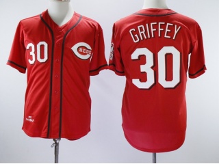 Cincinnati Reds #30 Ken Griffey Jr Throwback Jersey Red