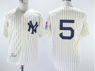 New York Yankees #5 Joe DiMaggio 1939 Throbwack Jersey Cream