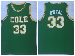 Shaquille O'Neal 33 Cole High School Basketball Jersey Green