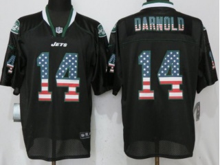Nike New York Jets #14 Sam Darnold USA Flag Fashion Jersey Black